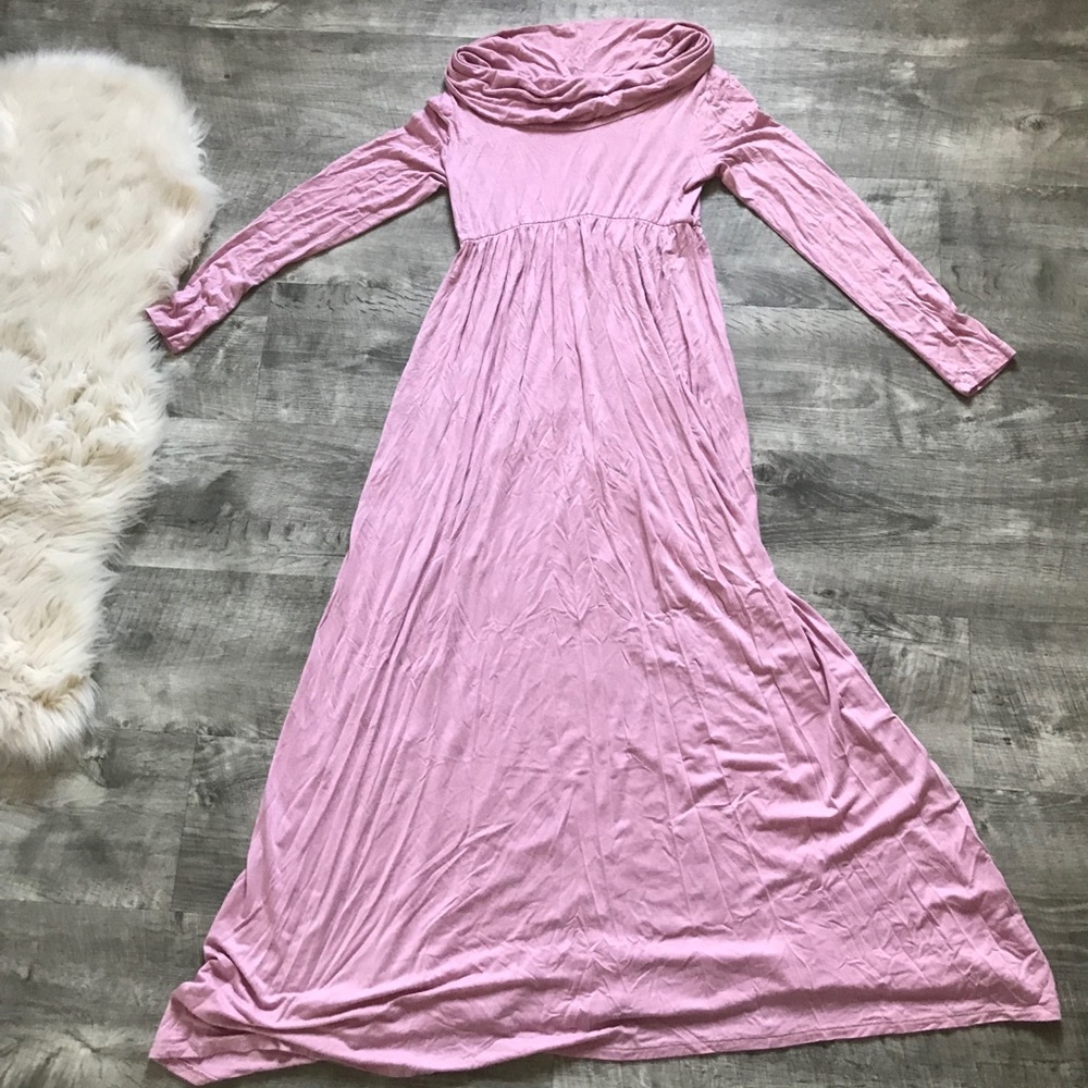 SOLD. Blush pink off the shoulder maternity dress